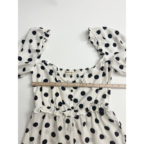 For Love and Lemons Lexington Polka Dot Romper Sz. S Black White Shorts Festival - Picture 7 of 7